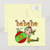 Ho Ho Holiday Elf Feestdagenkaart (Voorkant / Achterkant)