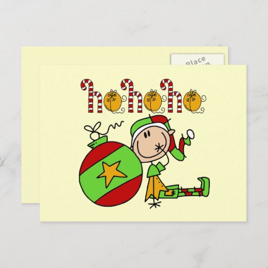 Ho Ho Holiday Elf Feestdagenkaart (Voorkant / Achterkant)