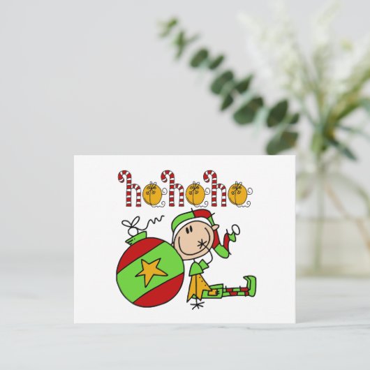 Ho Ho Holiday Elf Feestdagenkaart (Staand voorkant)