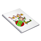 Ho Ho Holiday Elf Jingle Bells Kerstmis Notitieboek (Rechterzijde)