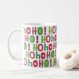 Ho Ho Holiday Festive Red Green Seasonal Modern Koffiemok