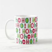 Ho Ho Holiday Festive Red Green Seasonal Modern Koffiemok (Links)