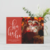 Ho Ho Holiday Foto Feestdagenkaart (Staand voorkant)
