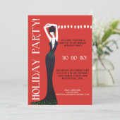 Ho Ho Holiday Party Uitnodiging (Staand voorkant)