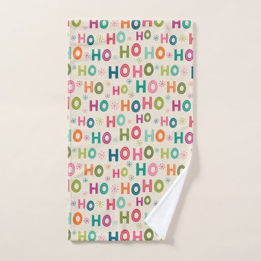 Ho Ho Holiday Pattern Bad Handdoek (Handdoek)