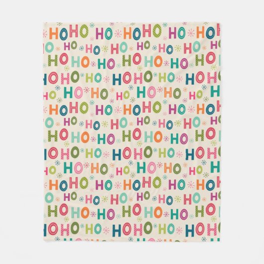 Ho Ho Holiday Pattern Fleece Deken (Voorkant)