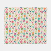 Ho Ho Holiday Pattern Fleece Deken (Voorkant (Horizontaal))