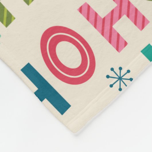 Ho Ho Holiday Pattern Fleece Deken (Hoek)