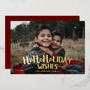 Ho Ho Holiday wenst kerstfeestdag Folie Kaart
