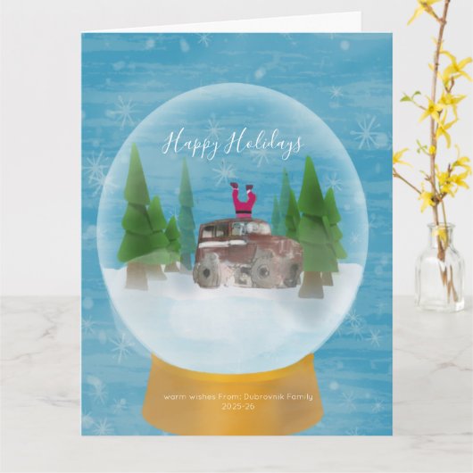 ho ho holidays kaart (Gele Bloem)