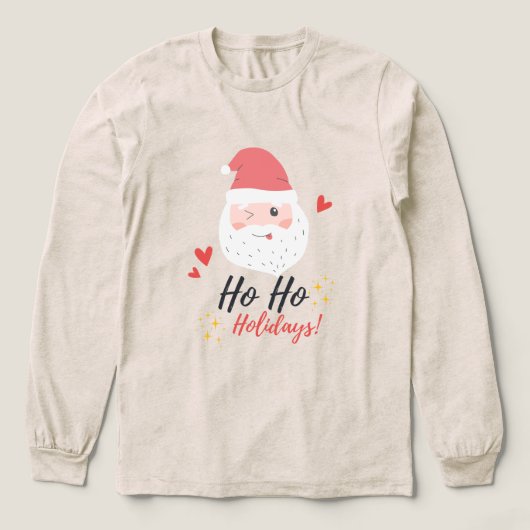 Ho Ho Holidays Santa Face Tri-Blend Shirt (Voorkant)