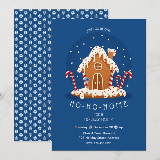 Ho-Ho-Home Cute kerstontbijt Kaart (Voorkant / Achterkant)