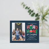 Ho Ho Home Kerst Verhuisaankondiging Briefkaart (Staand voorkant)