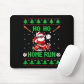 Ho Ho Home Run Baseball Christmas Santa Ugly Xmas  Muismat (Met muis)