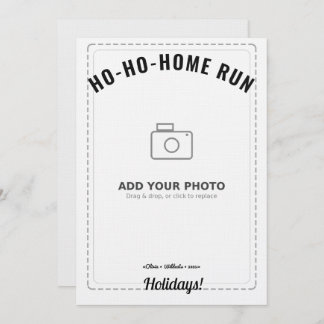 Ho-Ho-Home Run Raccoon Holiday Card (White Back) Kaart