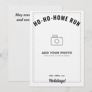 Ho-Ho-Home Run Wasbeer Kerstkaart (Witte Achterkan Kaart