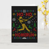Ho Ho Homerun Fastpitch Softbyll Lelijk Kerst-Pa Kaart (Gele Bloem)
