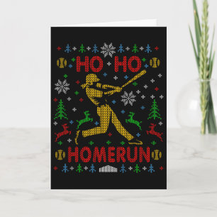 Ho Ho Homerun Fastpitch Softbyll Lelijke Kerst-Pa Kaart