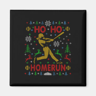 Ho Ho Homerun Fastpitch Softll Lelijk Kerstfeest T Magneet