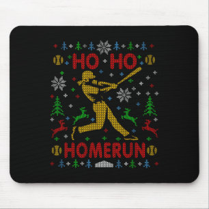 Ho Ho Homerun Fastpitch Softll Lelijk Kerstfeest T Muismat