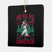 Ho Ho Homerun Honkbal Lelijke Kersttrui Keramisch Ornament (Links)
