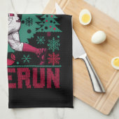 Ho Ho Homerun Honkbal Lelijke Kersttrui Theedoek (Quarter Fold)