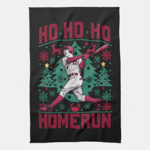 Ho Ho Homerun Honkbal Lelijke Kersttrui Theedoek