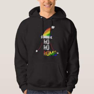 Ho Ho Homo Girls Santa Hat Kerstmis LGBT Pride Fl Hoodie