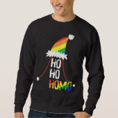 Ho Ho Homo Girls Santa Hat Kerstmis LGBT Pride Fl Trui (Voorkant)
