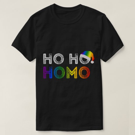 Ho Ho Homo homoseksuele pride T-shirt (Design voorkant)