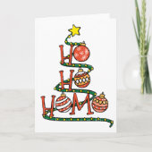 "Ho Ho Homo" kerstboom met Balls grappige T-Sh Kaart (Voorkant)