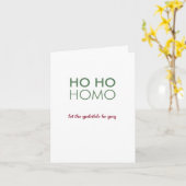 Ho Ho Homo / Let the Yuletide Be Gay! Kaart (Gele Bloem)