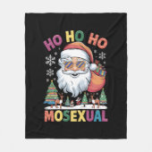 Ho Ho Homoseksuele kerstkerstkerstfeestdag Gay Pri Fleece Deken (Voorkant)