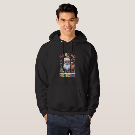 Ho Ho Homoseksuele kerstkerstkerstfeestdag Gay Pri Hoodie (Voorkant volledig)