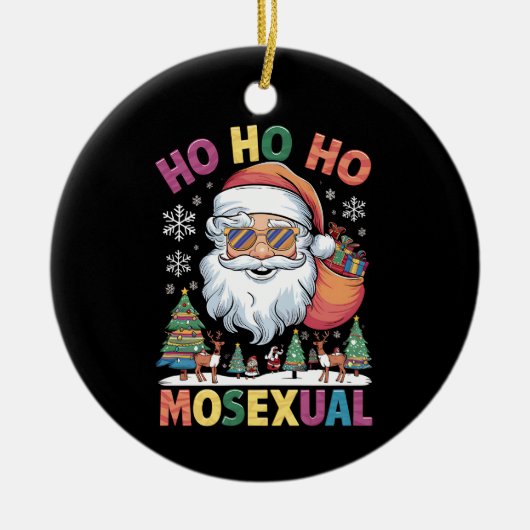 Ho Ho Homoseksuele kerstkerstkerstfeestdag Gay Pri Keramisch Ornament (Voorkant)