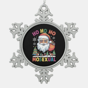 Ho Ho Homoseksuele kerstkerstkerstfeestdag Gay Pri Tin Sneeuwvlok Ornament