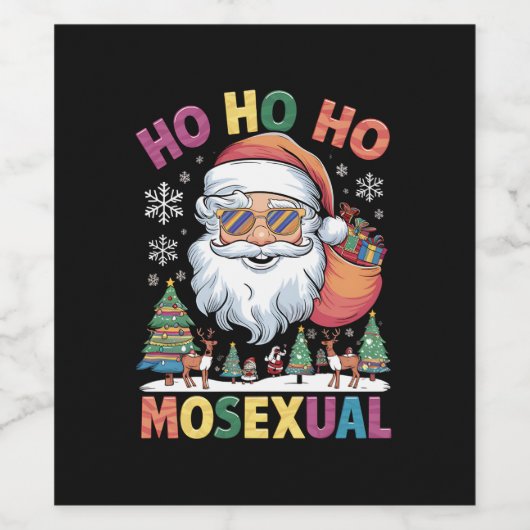 Ho Ho Homoseksuele kerstkerstkerstfeestdag Gay Pri Wijn Etiket (Enkel label)