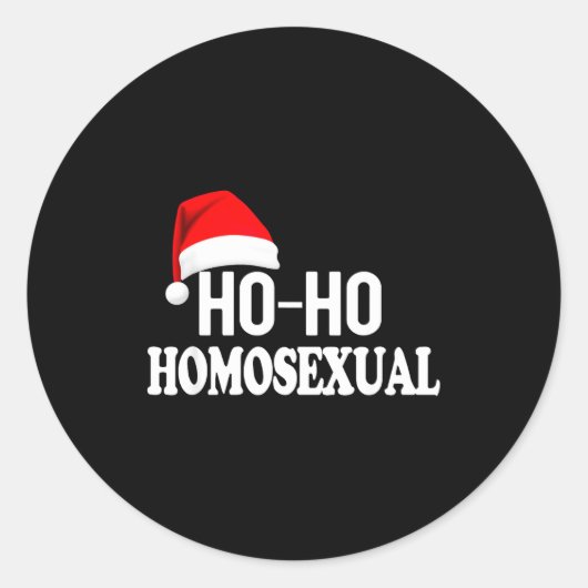 Ho Ho Homoual Funny Pride Christmas Holiday Design Ronde Sticker (Voorkant)