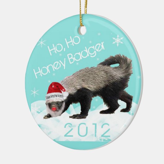 Ho, Ho Honey Badger Kerstmis 2012 Ornament (Links)