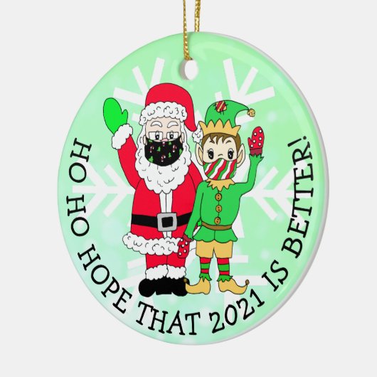 Ho Ho Hoop dat 2021 beter kerstfeest is Keramisch Ornament (Links)