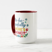 Ho Ho Hopefully There’s Wine – Funny Holiday Combo Mok (Voorkant links)