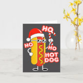 Ho Ho Hot Dog Funny Christmas– Festive Hot Dog In Kaart (Gele Bloem)