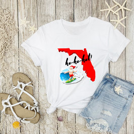 Ho-ho-hot! Vrolijk Florida Kerstmis Surfen Santa T-shirt
