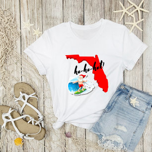 Ho-ho-hot! Vrolijk Florida Kerstmis Surfen Santa T-shirt