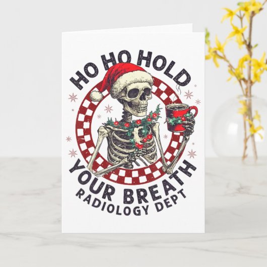 Ho Ho Hou Je Adem In Radiologie Tech Skelet Kerstm Kaart (Gele Bloem)