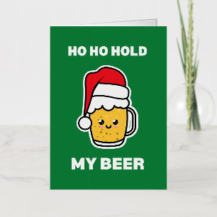 HO HO HOU MEE BIJER VAAIEN KERSTMAN FOLIE WENSKAART