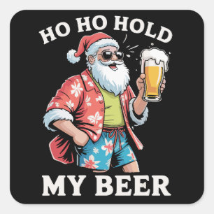 Ho Ho Hou Mijn Beer Santa Zonnebril Kerstmis Vierkante Sticker