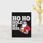 Ho Ho Hou Mijn Bier Vast I Grappige Drinkende Kers Kaart (Gele Bloem)