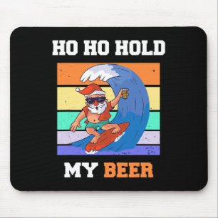 Ho Ho Houd Bier Surfer Kerstman Kerstfeest Muismat