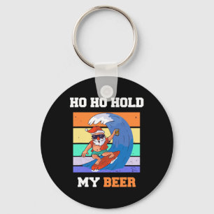 Ho Ho Houd Bier Surfer Kerstman Xmas Feest Kerstmi Sleutelhanger